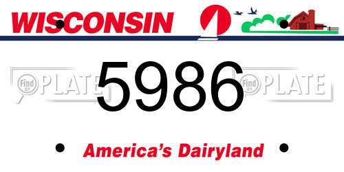 5986 Wisconsin License Plate
