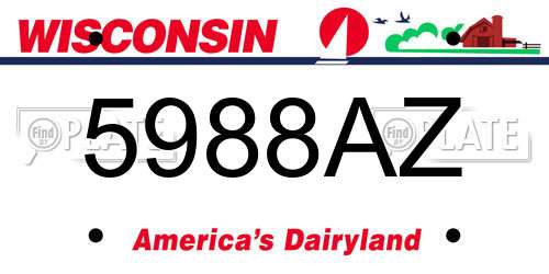5988AZ Wisconsin License Plate