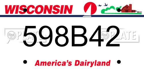 598B42 Wisconsin License Plate