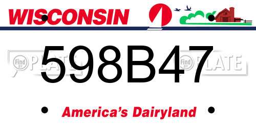 598B47 Wisconsin License Plate
