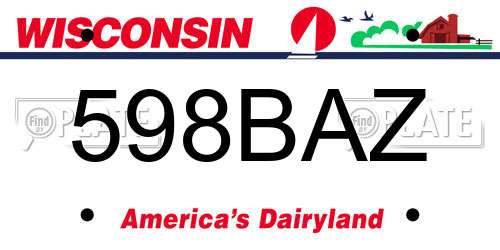 598BAZ Wisconsin License Plate
