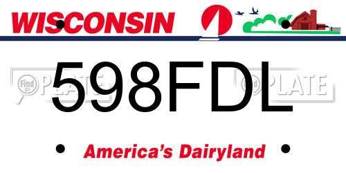 598FDL Wisconsin License Plate