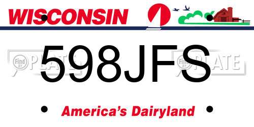 598JFS Wisconsin License Plate