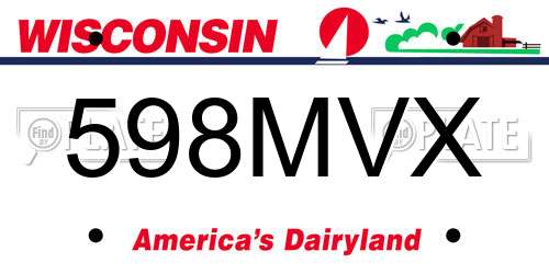 598MVX Wisconsin License Plate