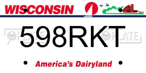598RKT Wisconsin License Plate