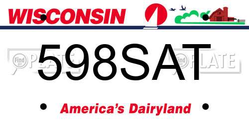 598SAT Wisconsin License Plate
