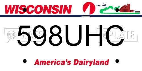598UHC Wisconsin License Plate