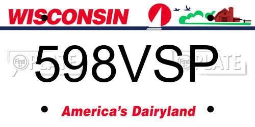 598VSP Wisconsin License Plate