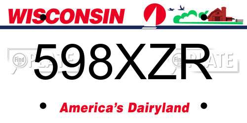 598XZR Wisconsin License Plate