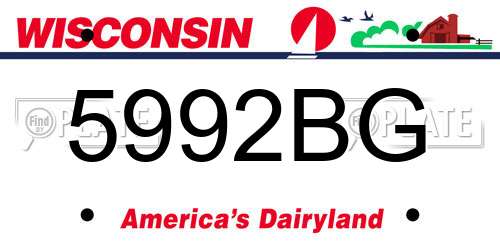 5992BG Wisconsin License Plate