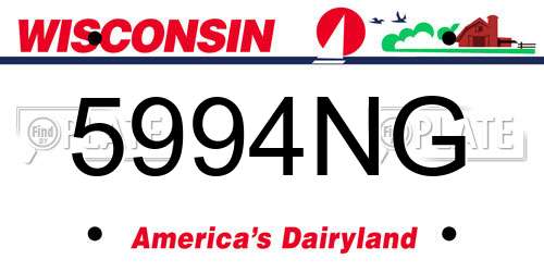 5994NG Wisconsin License Plate