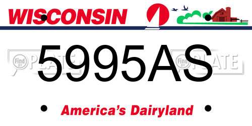 5995AS Wisconsin License Plate