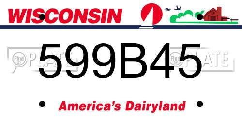 599B45 Wisconsin License Plate