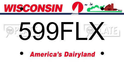 599FLX Wisconsin License Plate