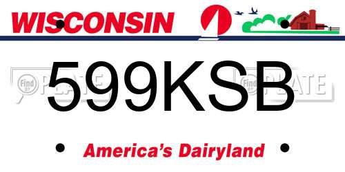 599KSB Wisconsin License Plate