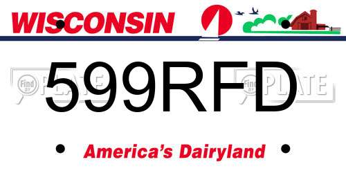599RFD Wisconsin License Plate