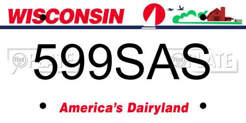 599SAS Wisconsin License Plate