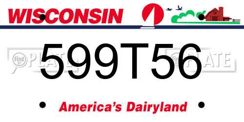 599T56 Wisconsin License Plate