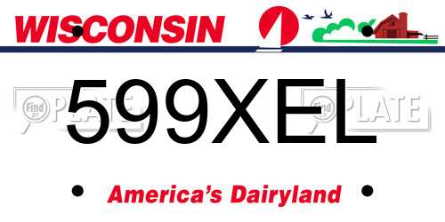 599XEL Wisconsin License Plate