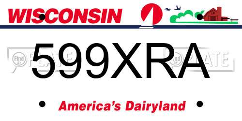 599XRA Wisconsin License Plate