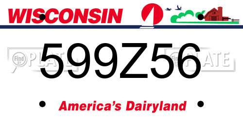 599Z56 Wisconsin License Plate