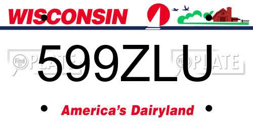 599ZLU Wisconsin License Plate