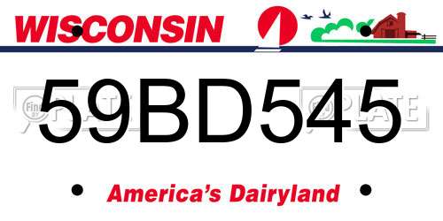59BD545 Wisconsin License Plate