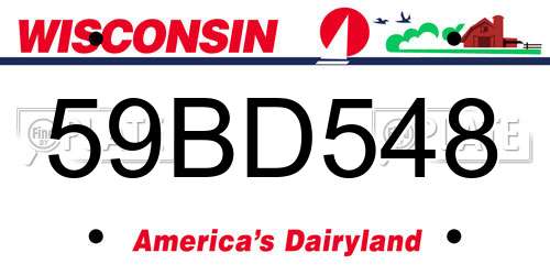 59BD548 Wisconsin License Plate