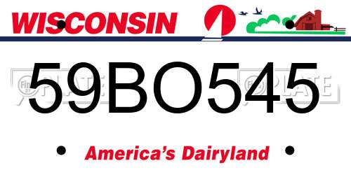 59BO545 Wisconsin License Plate
