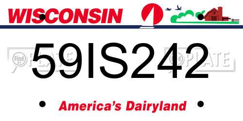 59IS242 Wisconsin License Plate