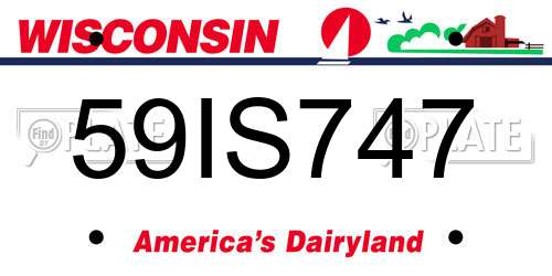 59IS747 Wisconsin License Plate