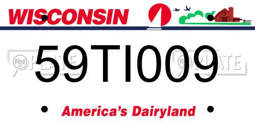 59TI009 Wisconsin License Plate