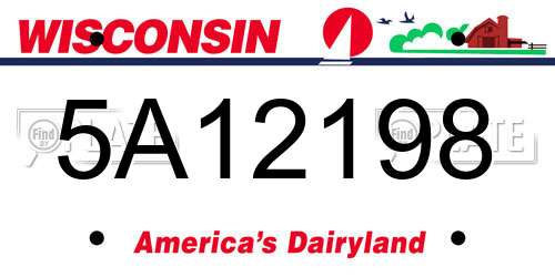5A12198 Wisconsin License Plate