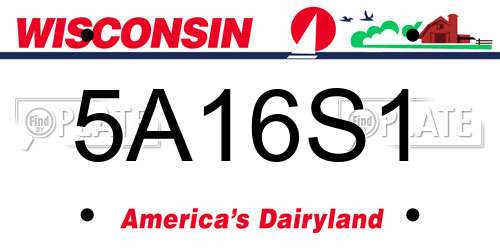 5A16S1 Wisconsin License Plate