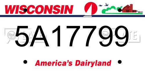5A17799 Wisconsin License Plate