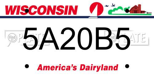 5A20B5 Wisconsin License Plate