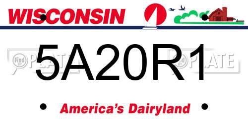 5A20R1 Wisconsin License Plate