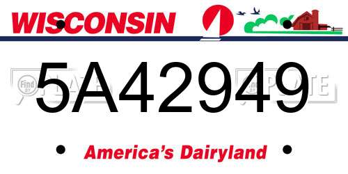5A42949 Wisconsin License Plate