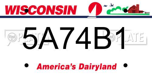 5A74B1 Wisconsin License Plate