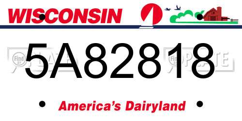 5A82818 Wisconsin License Plate