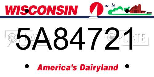 5A84721 Wisconsin License Plate