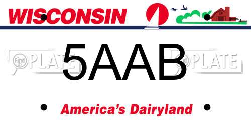 5AAB Wisconsin License Plate