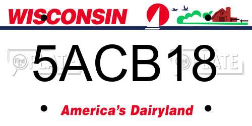 5ACB18 Wisconsin License Plate
