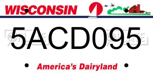 5ACD095 Wisconsin License Plate
