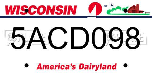 5ACD098 Wisconsin License Plate