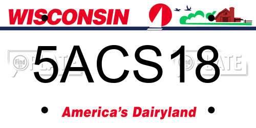 5ACS18 Wisconsin License Plate