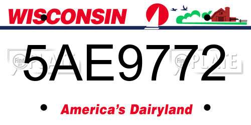 5AE9772 Wisconsin License Plate