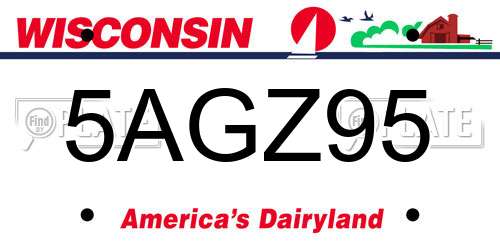 5AGZ95 Wisconsin License Plate