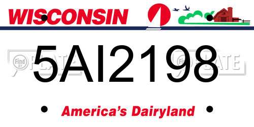 5AI2198 Wisconsin License Plate