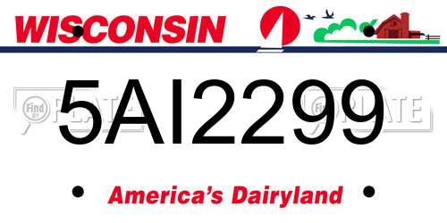 5AI2299 Wisconsin License Plate